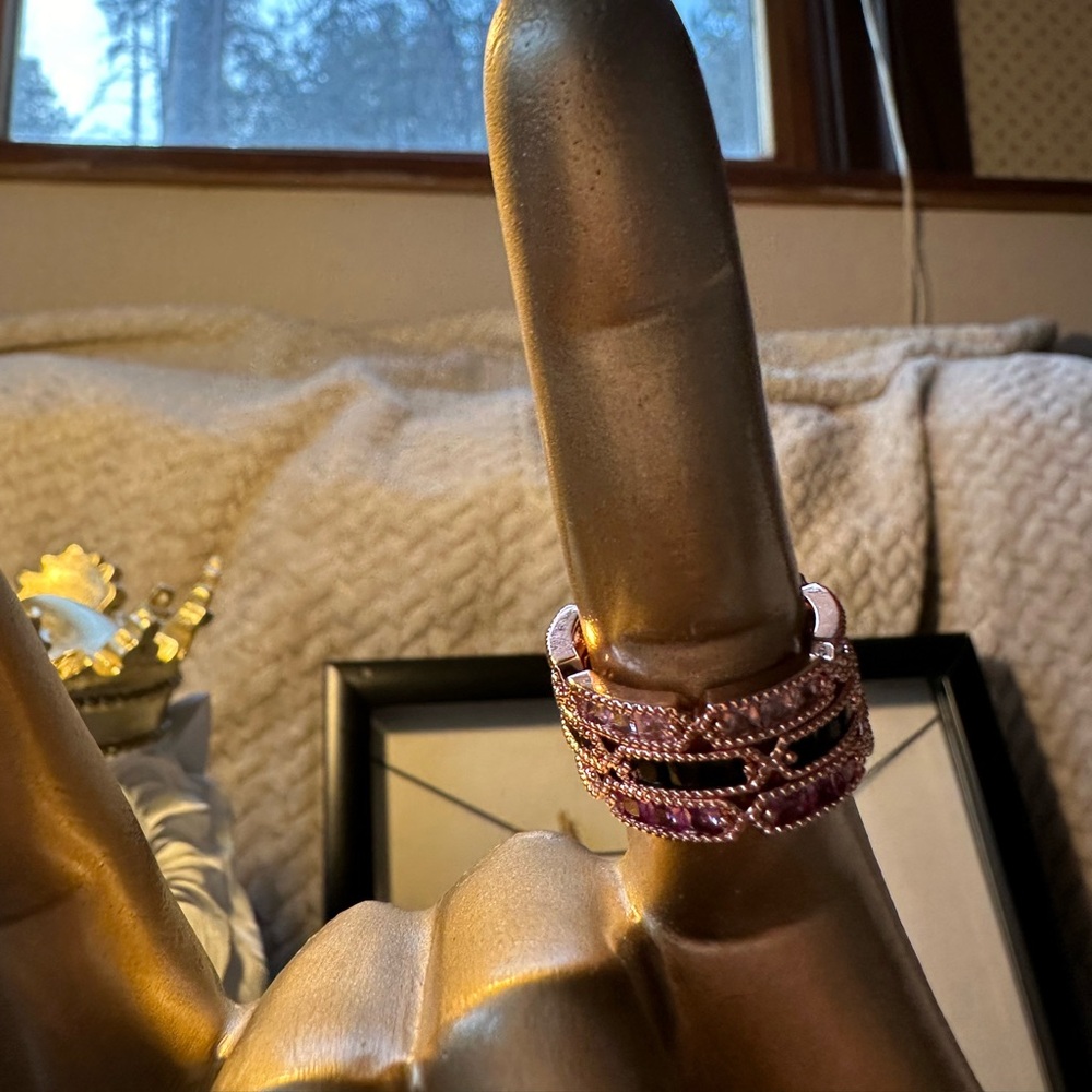 Stackable gemstone rings with rose gold tone - Picture 14 of 14